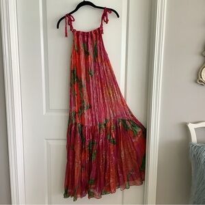FARM Rio Vibrant Pink and Orange Dress